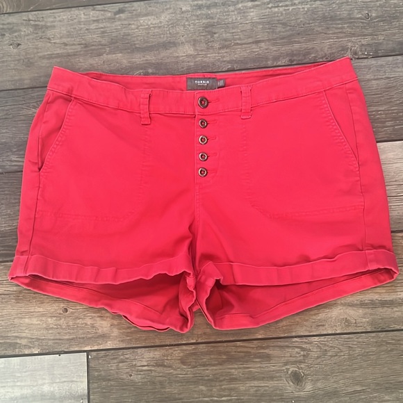 Torrid Red Cotton Shorts, 3.5” inseam, Size 20 W - Picture 3 of 5